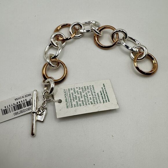 STILL WITH TAG! Lauren Ralph Lauren rose gold tone and silver tone 7" bracelet! - Picture 2 of 11